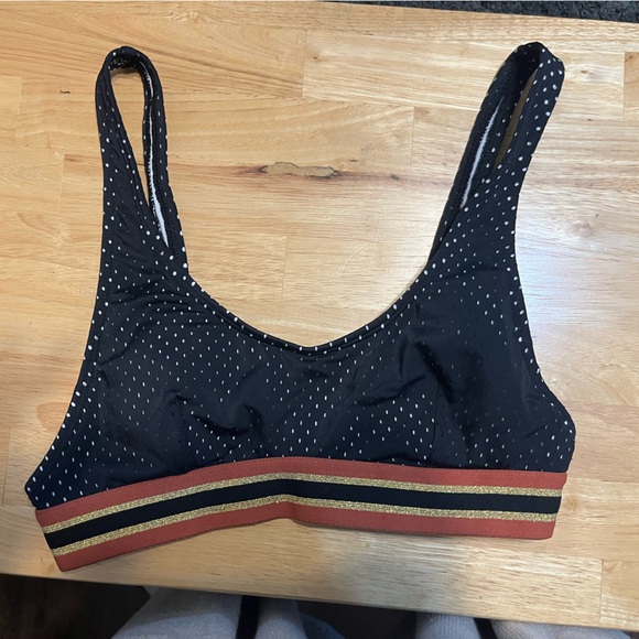 Mesh Black and Gold Polka Dot Bottoms - Picture 1 of 2